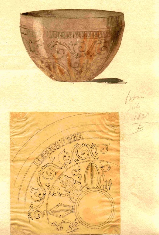 232 Bowl, detail of design, Milo 1828
